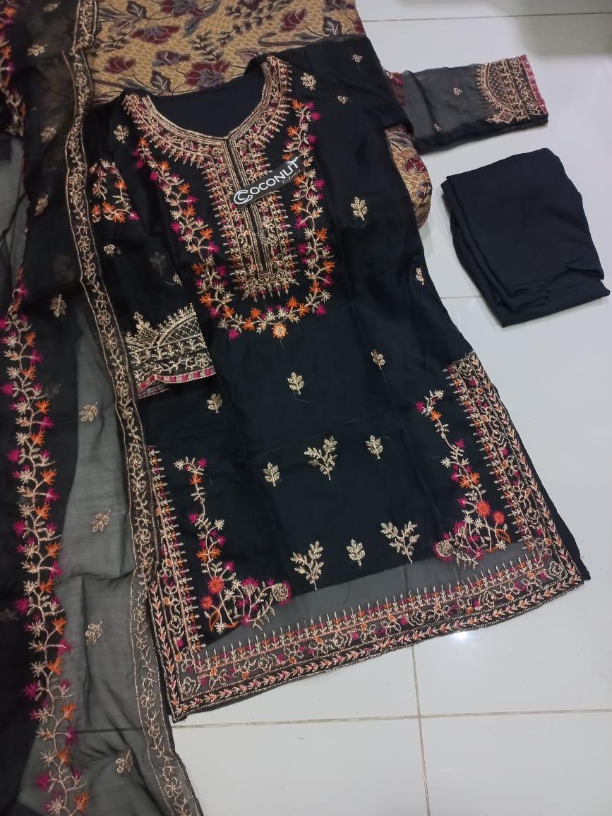 Stunning Women's Stitched Embroidered Suit - 3 Pcs