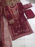 Stunning Women's Stitched Embroidered Suit - 3 Pcs